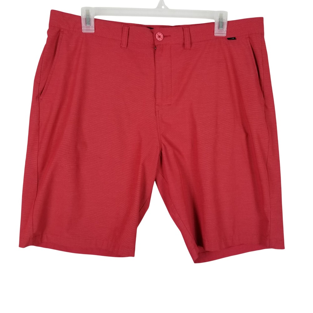 TravisMathew Golf Shorts Mens 40 Red Performance Beck Stretch Textured 123280